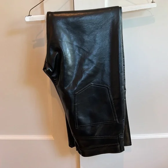 AGOLDE Recycled Leather Relaxed Boot Pant in Detox, Size 27 - Picture 3 of 9